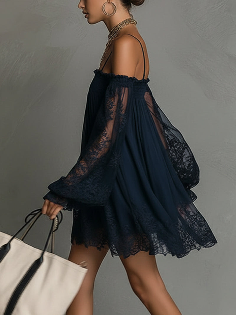 Naomi | Mini dress with sheer sleeves