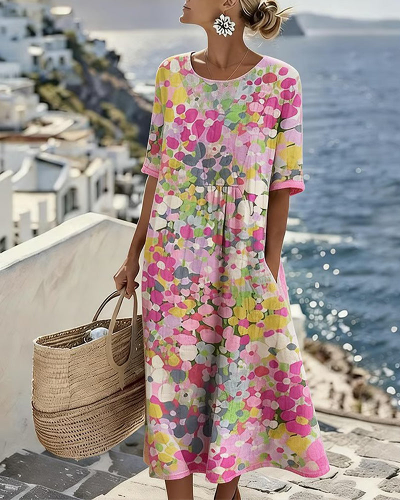 ROBE MIDI FLEURIE D'ÉTÉ