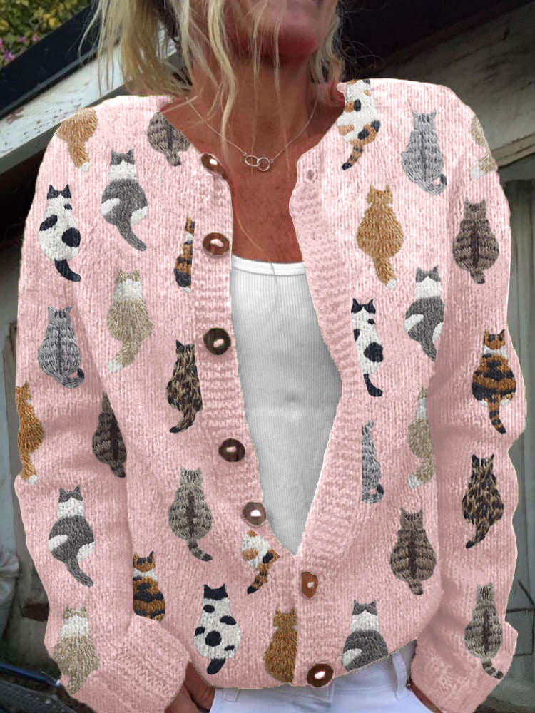 Bramley - Cat Print Cardigan