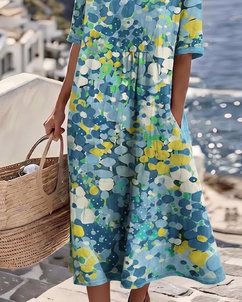 ROBE MIDI FLEURIE D'ÉTÉ