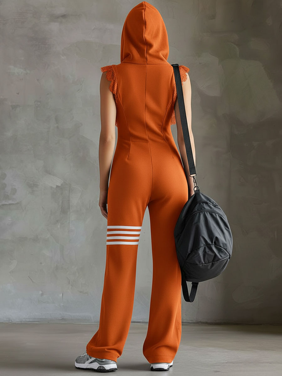 COMBINAISON SPORT RÉTRO GIANNA, CAPUCHE RAYURES