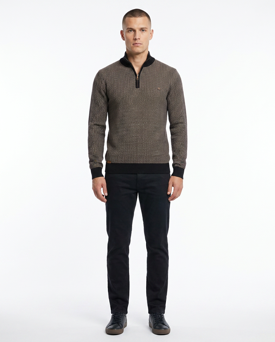 PULL-OVER TEXTURÉ À RAYURES