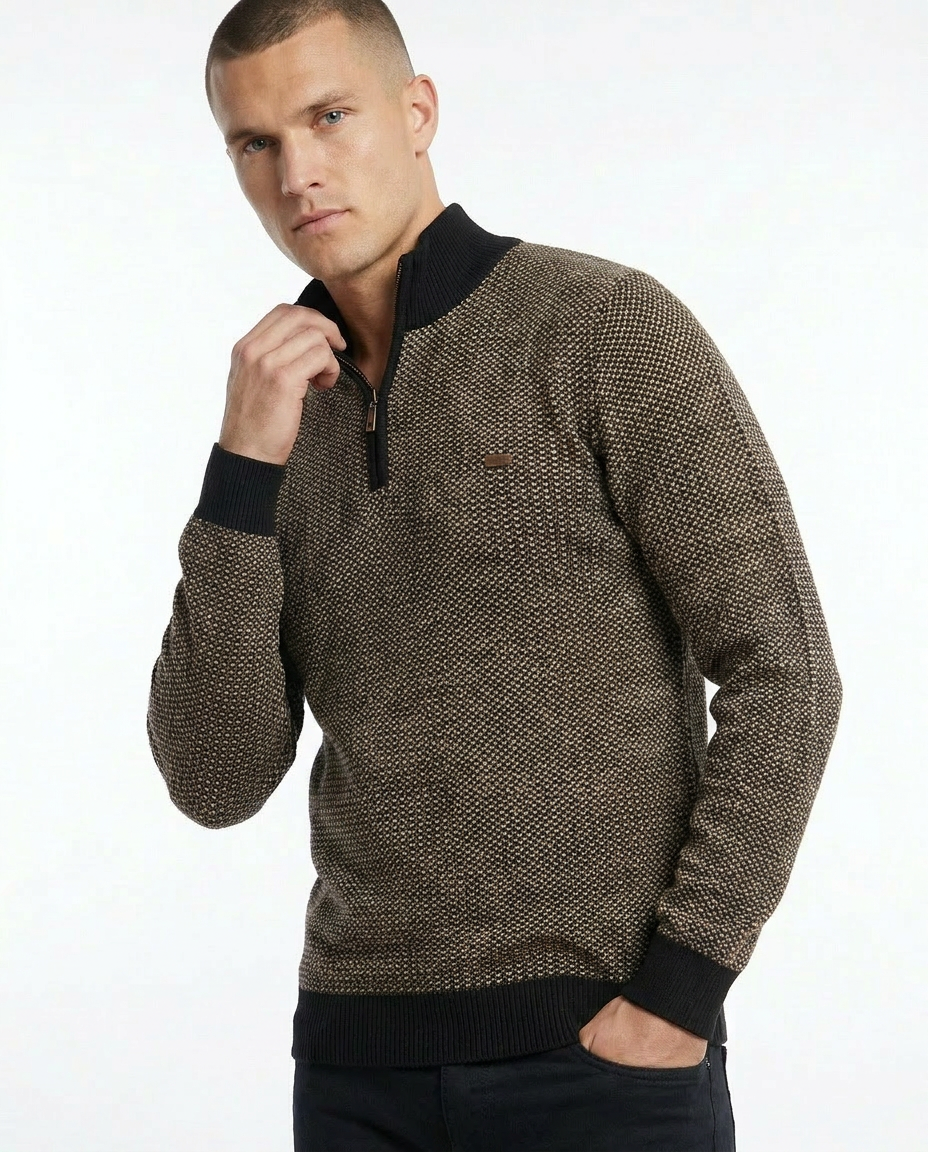 PULL-OVER TEXTURÉ À RAYURES