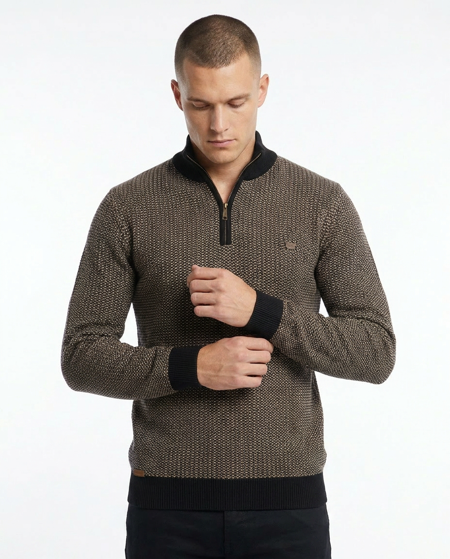 PULL-OVER TEXTURÉ À RAYURES