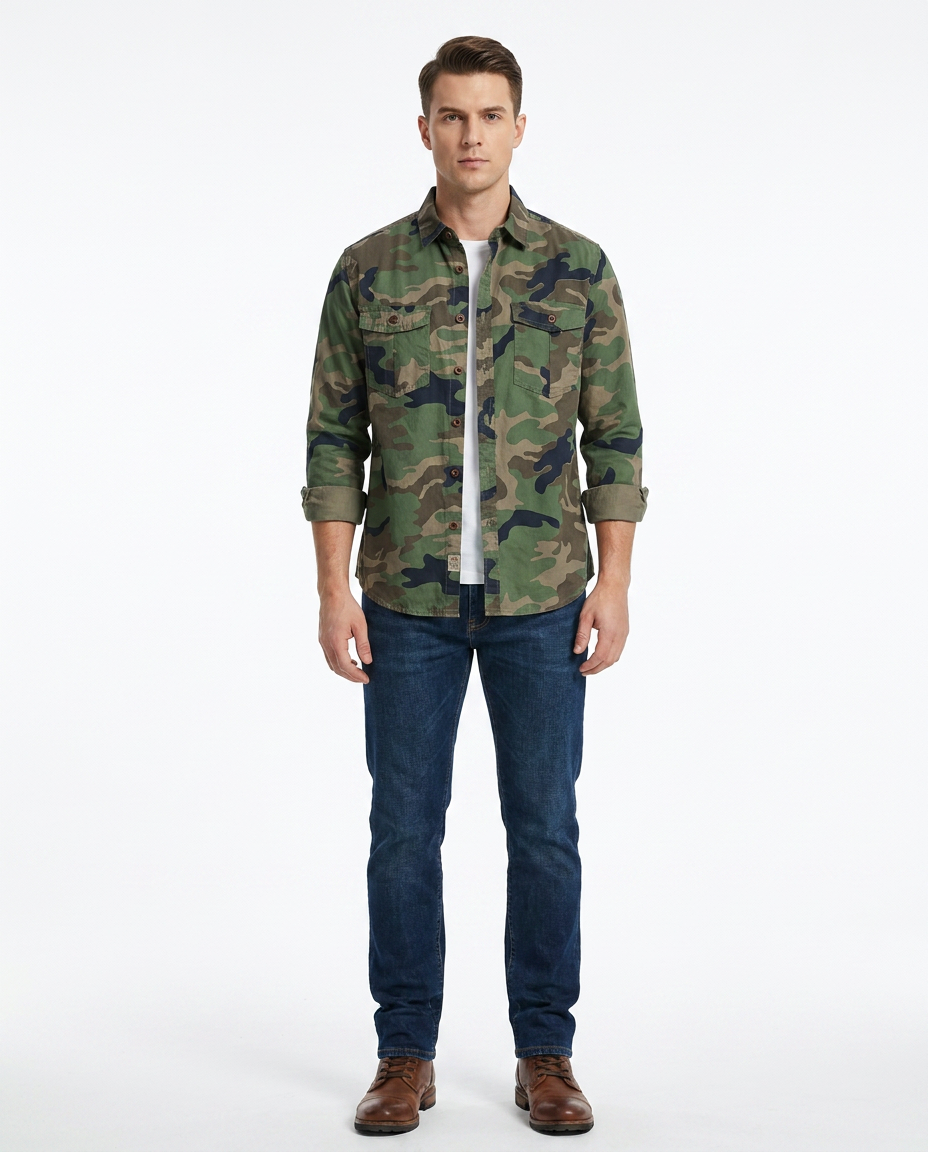 CHEMISE CAMOUFLAGE BOUTONNÉE