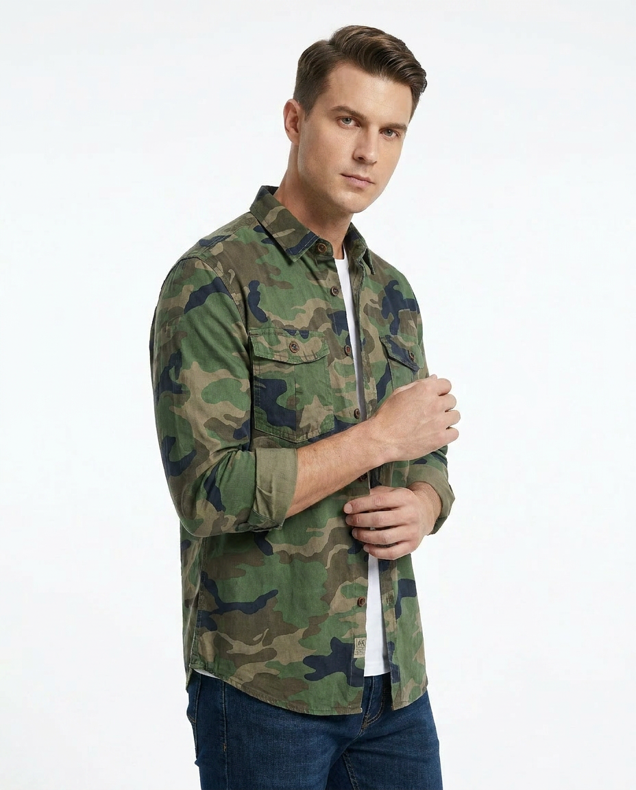 CHEMISE CAMOUFLAGE BOUTONNÉE