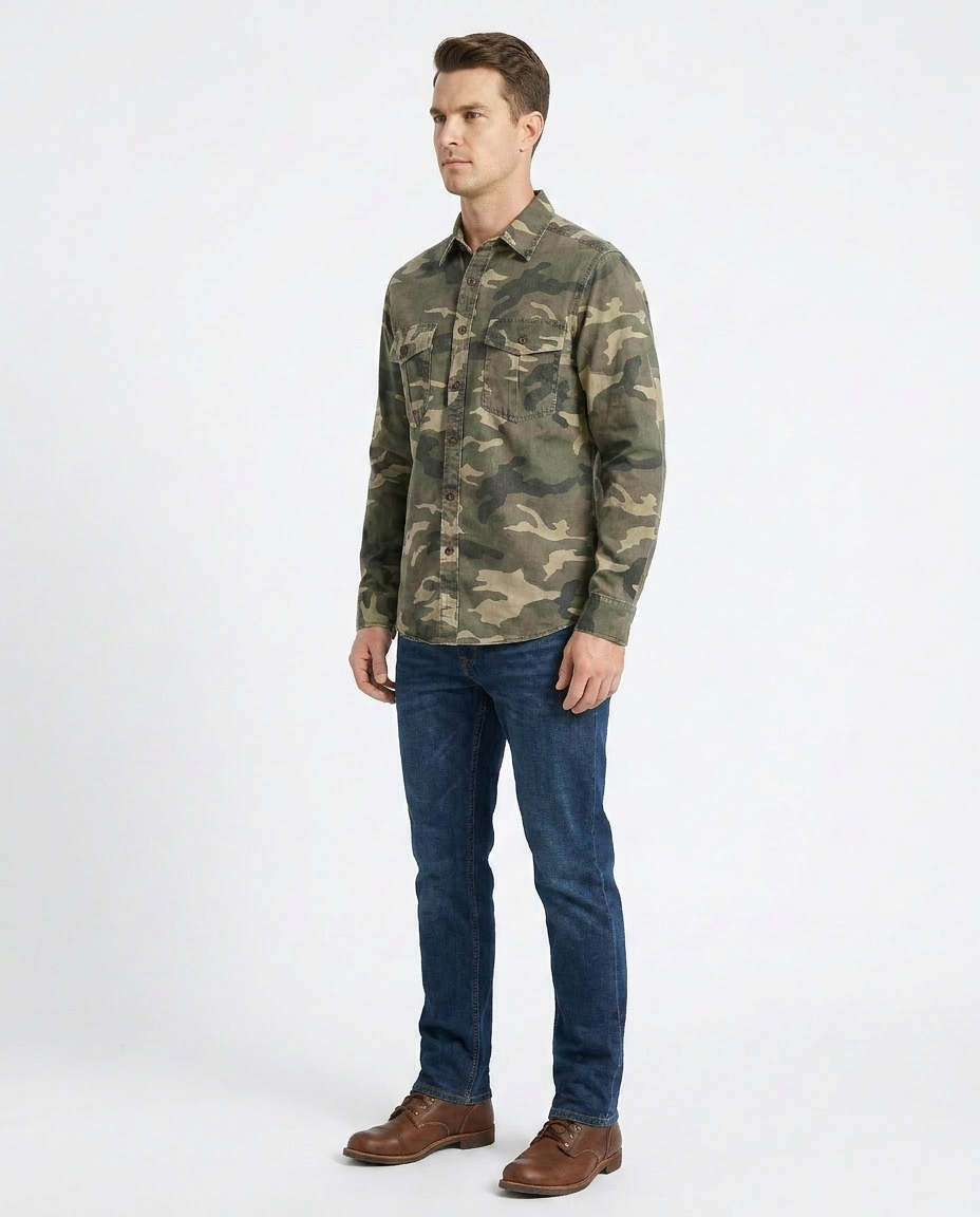 CHEMISE CAMOUFLAGE BOUTONNÉE