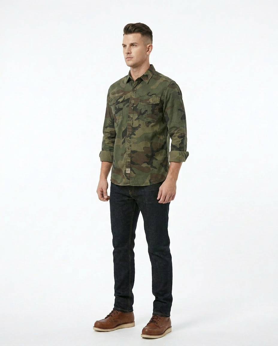 CHEMISE CAMOUFLAGE BOUTONNÉE