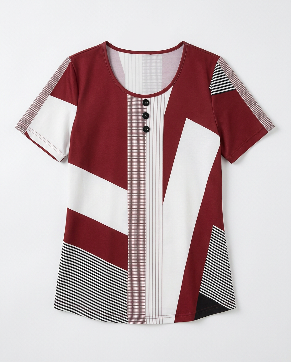 T-SHIRT À RAYURES CONTRASTÉES