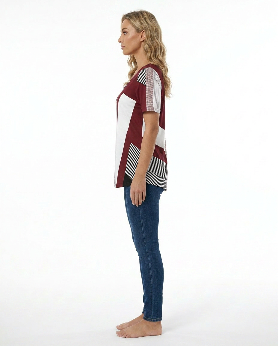 T-SHIRT À RAYURES CONTRASTÉES