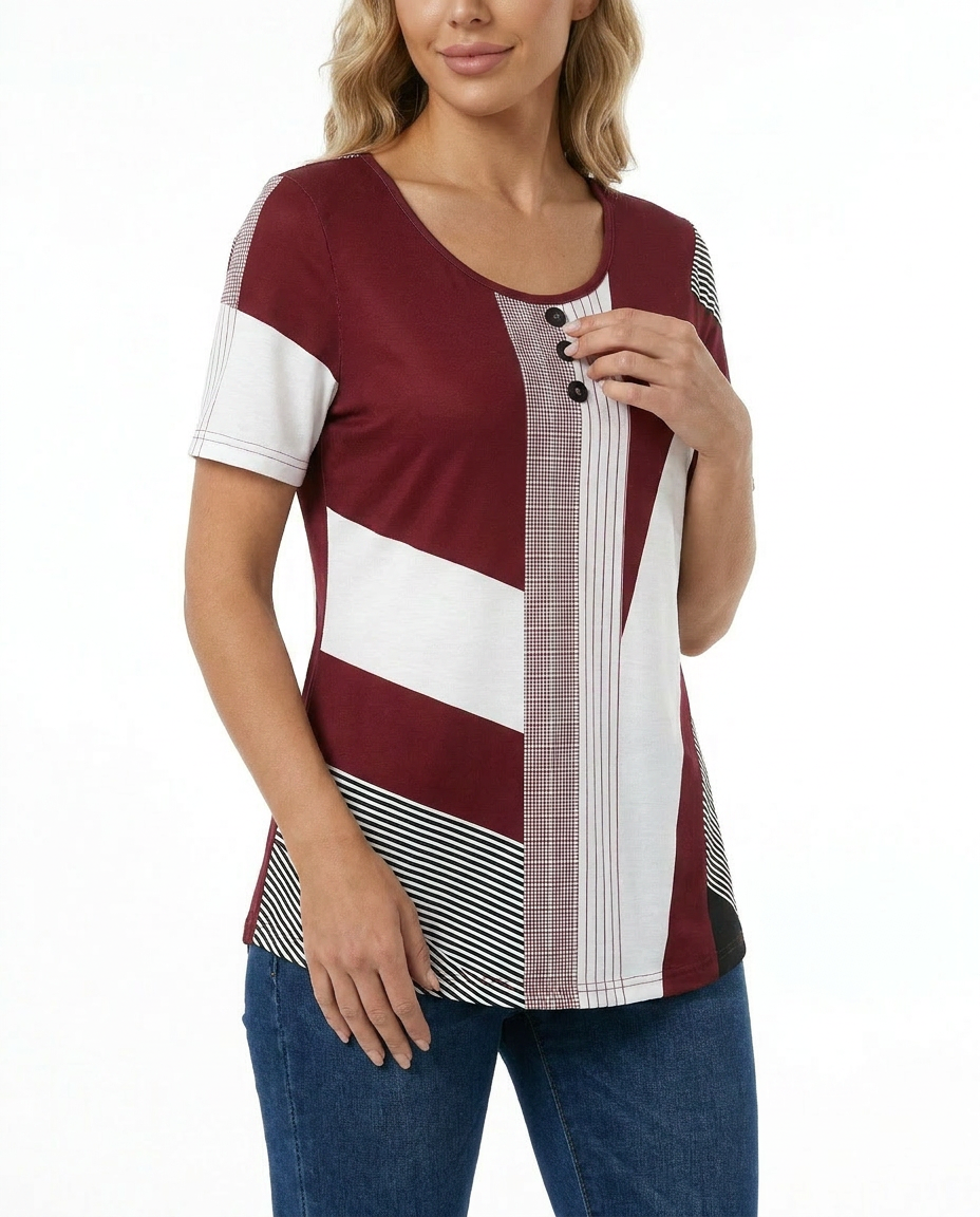 T-SHIRT À RAYURES CONTRASTÉES