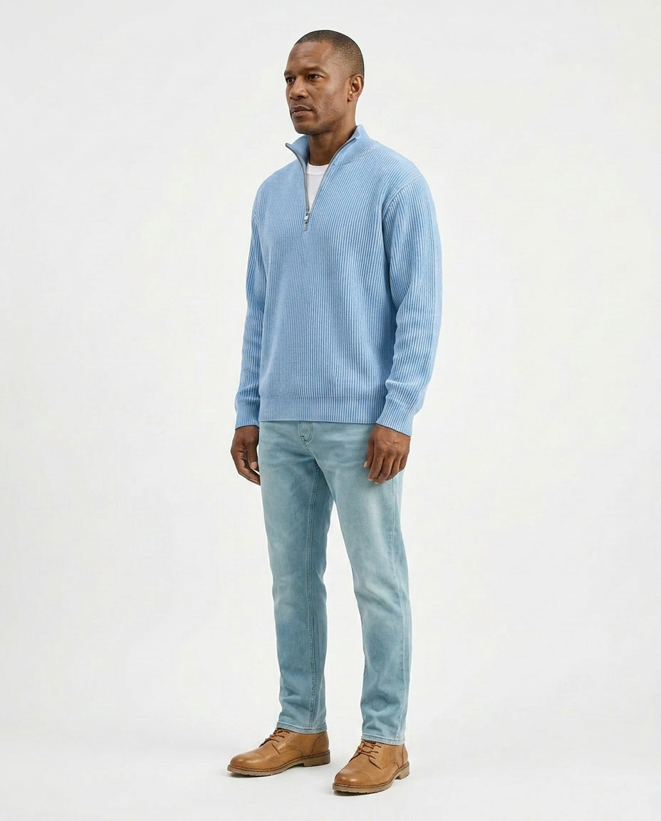 PULL À COL ZIPPÉ ÉLÉGANT