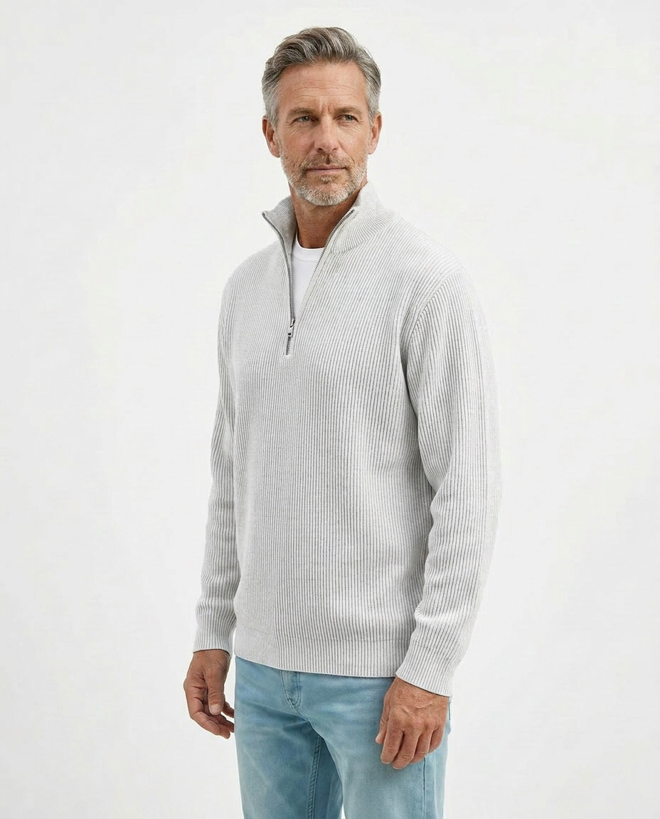 PULL À COL ZIPPÉ ÉLÉGANT
