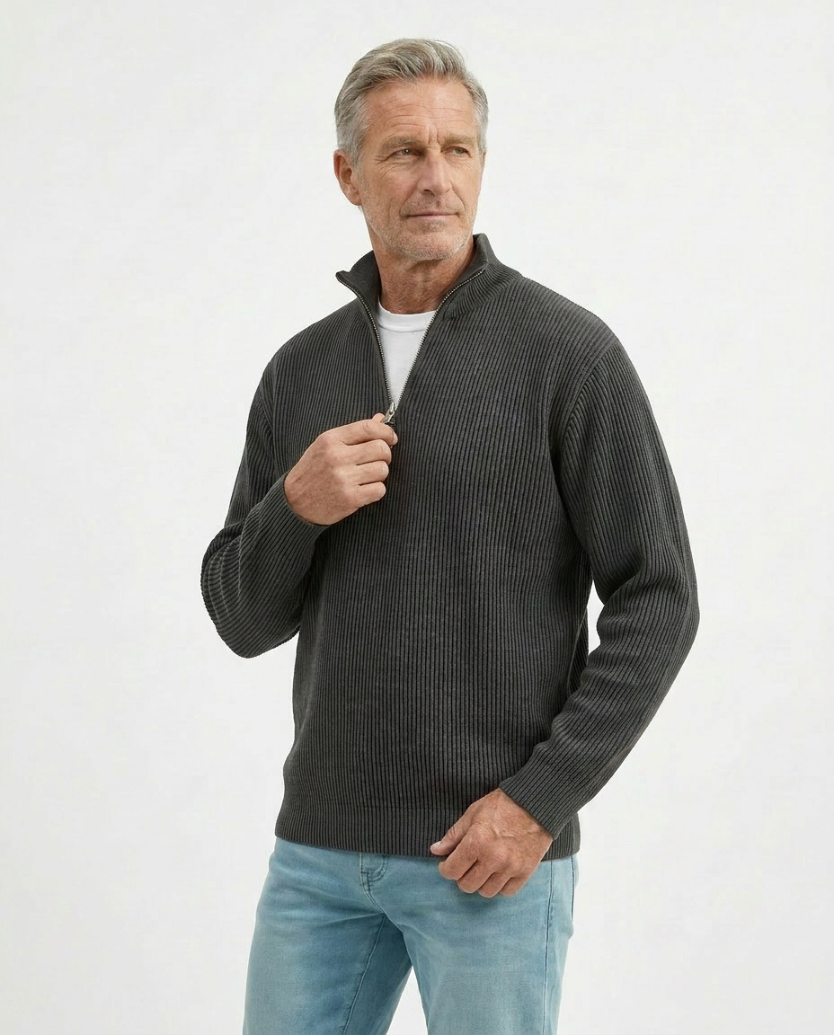 PULL À COL ZIPPÉ ÉLÉGANT