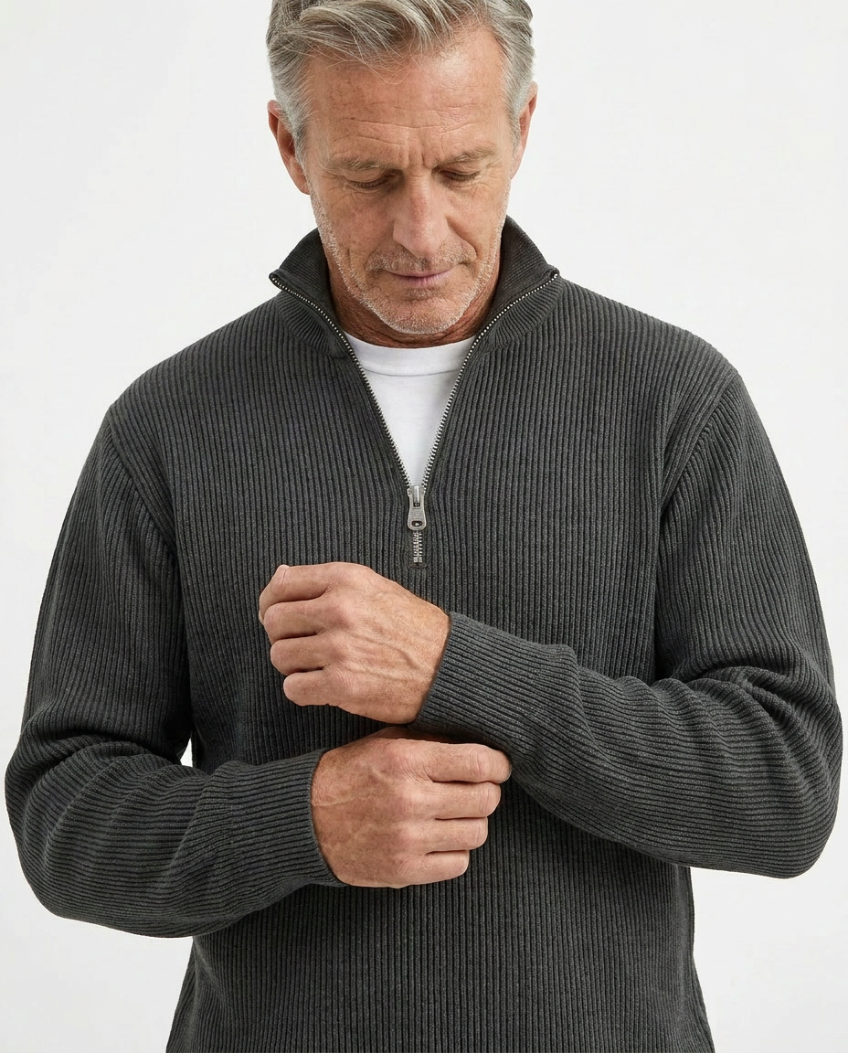 PULL À COL ZIPPÉ ÉLÉGANT