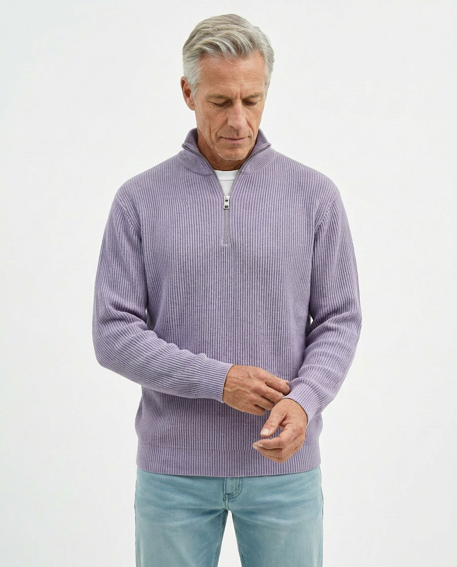 PULL À COL ZIPPÉ ÉLÉGANT