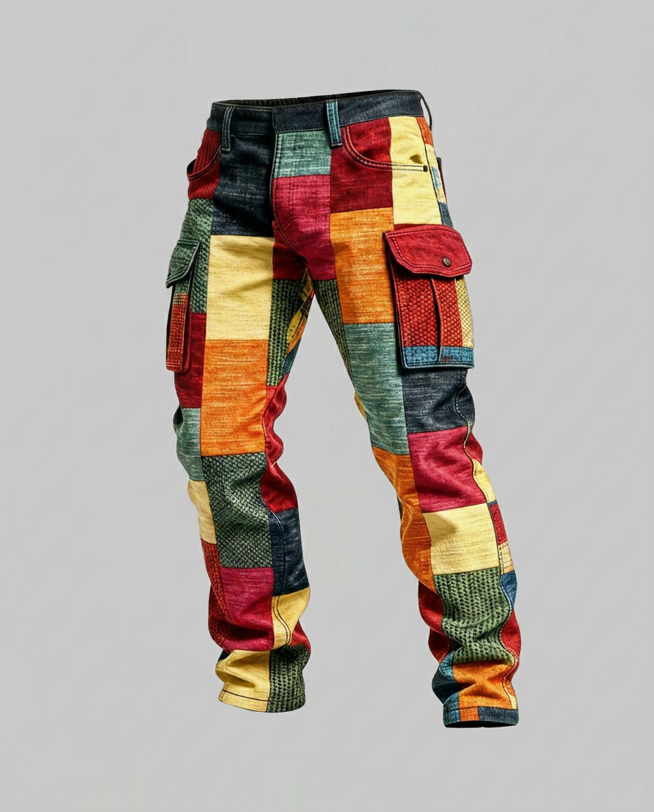 EVAN - PANTALON CARGO PATCHWORK POUR HOMME
