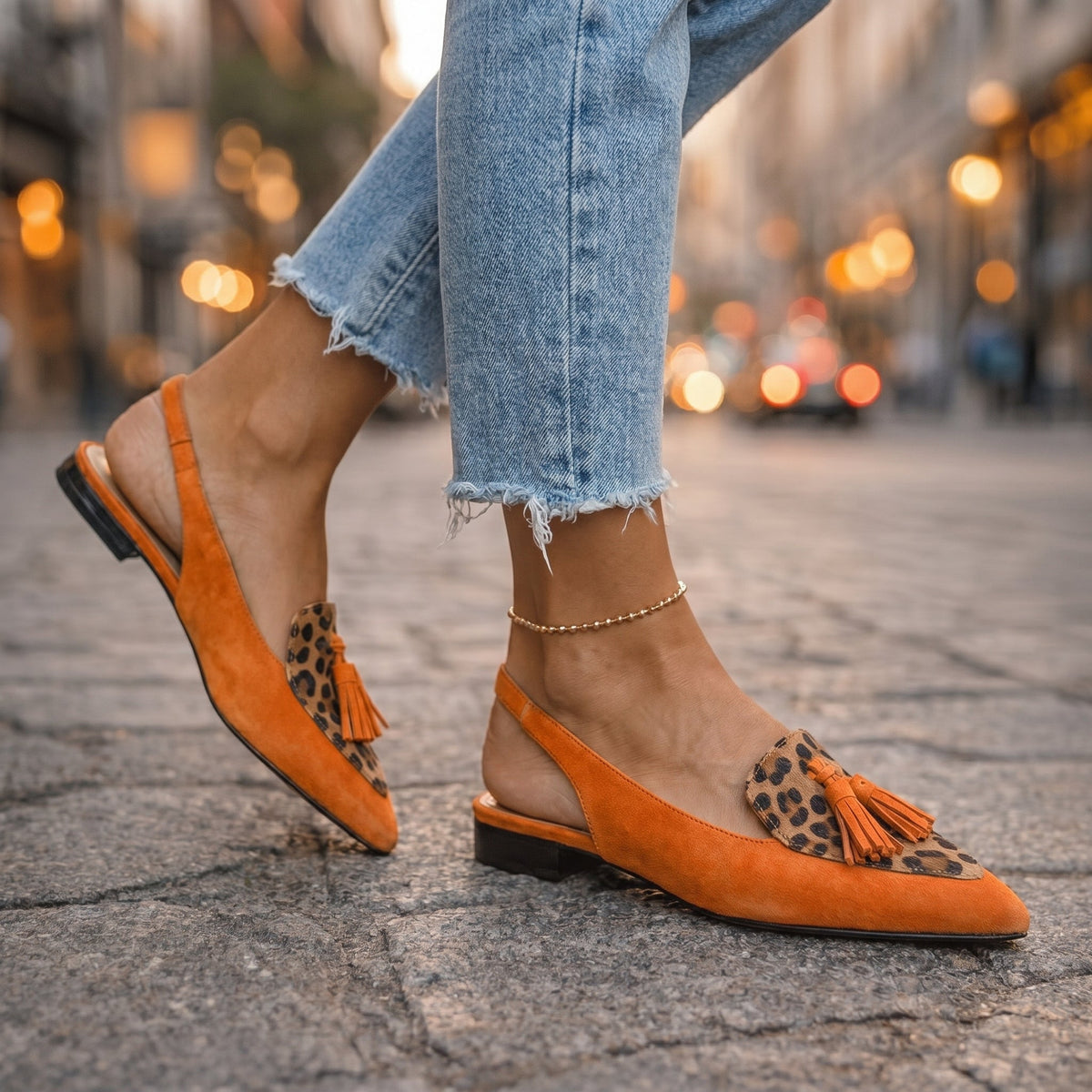 SANDALES FRANGES FINES