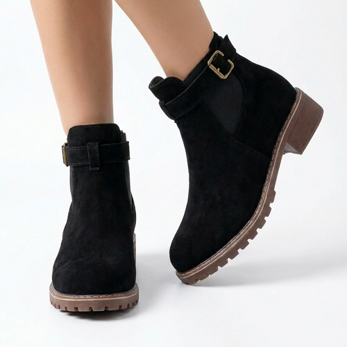 BOTTINES À TALON CARRÉ
