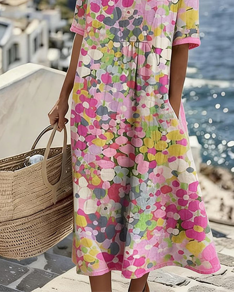 ROBE MIDI FLEURIE D'ÉTÉ