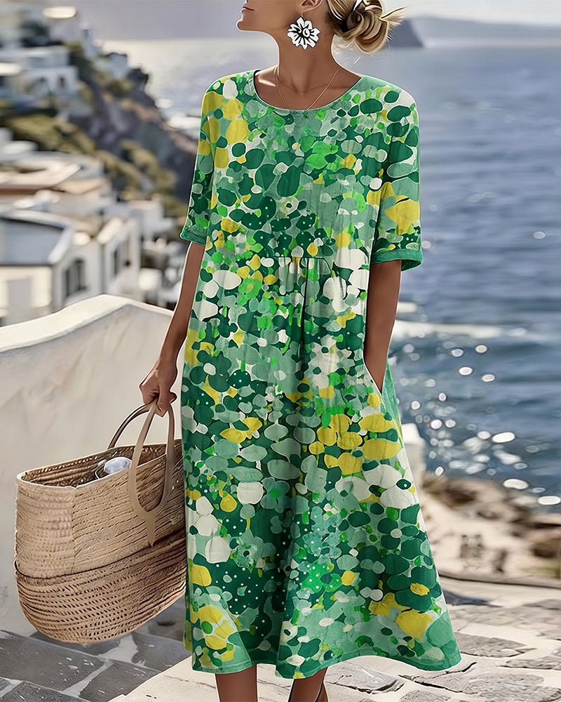 ROBE MIDI FLEURIE D'ÉTÉ