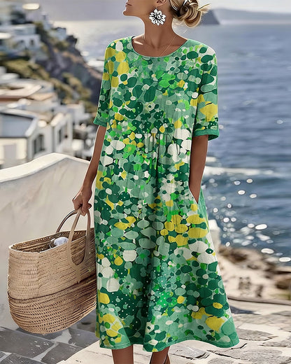 Elegant Floral Summer Midi Dress