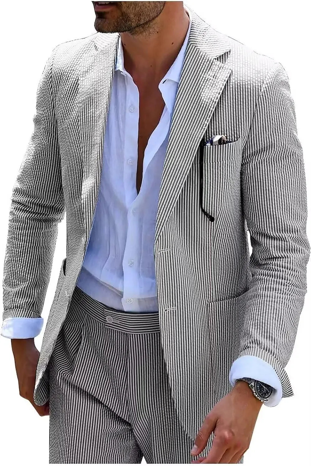Striped Seersucker 2 Piece Suits