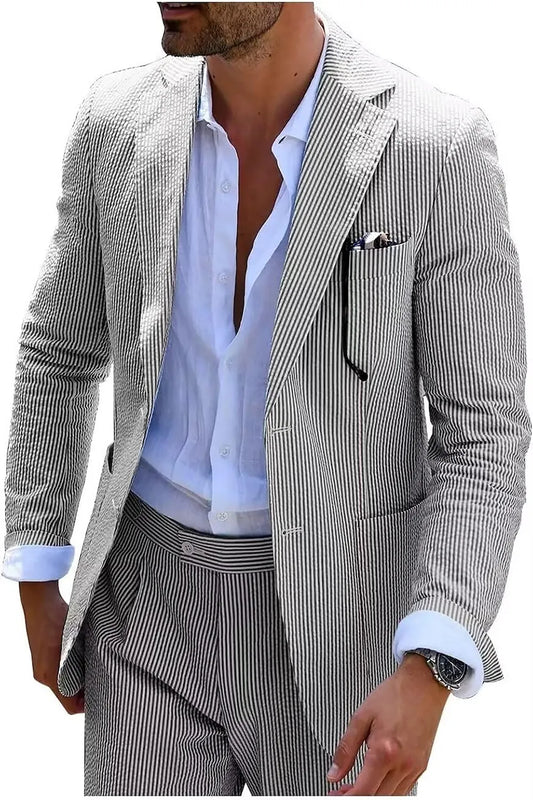 Striped Seersucker 2 Piece Suits