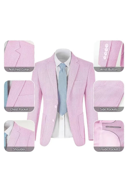 Striped Seersucker 2 Piece Suits