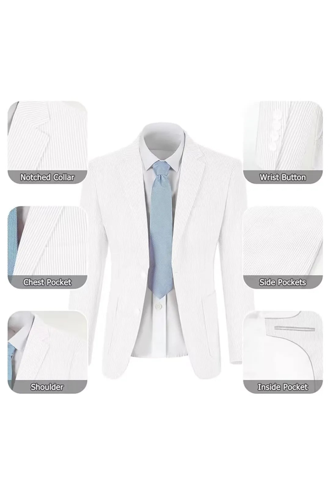 Striped Seersucker 2 Piece Suits