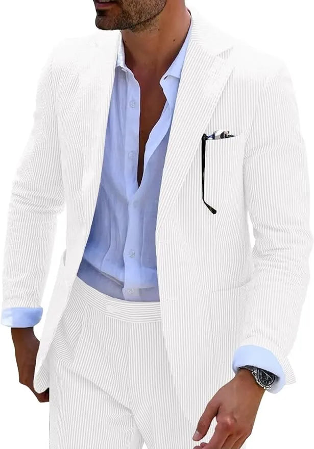 Striped Seersucker 2 Piece Suits