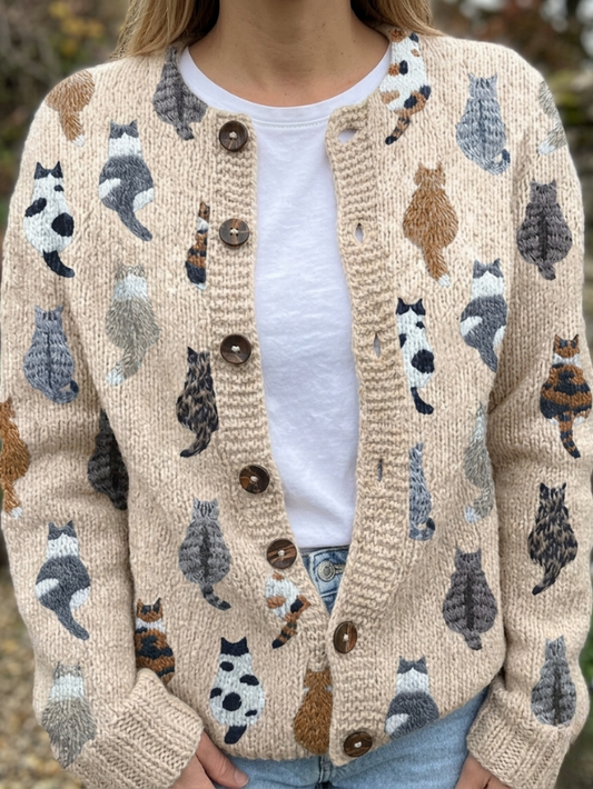 Bramley - Cat Print Cardigan