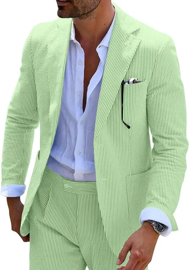 Striped Seersucker 2 Piece Suits