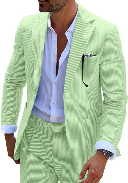Striped Seersucker 2 Piece Suits