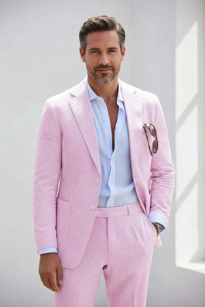 Striped Seersucker 2 Piece Suits
