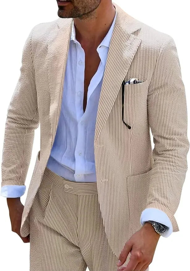 Striped Seersucker 2 Piece Suits