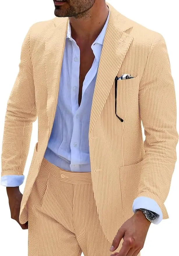 Striped Seersucker 2 Piece Suits