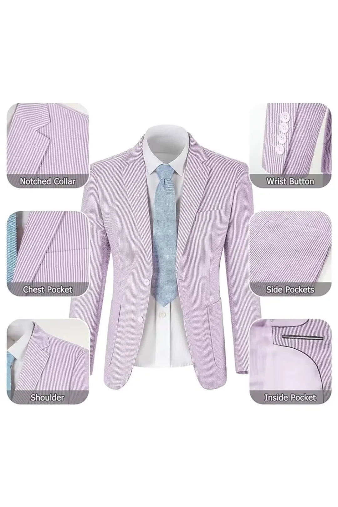 Striped Seersucker 2 Piece Suits