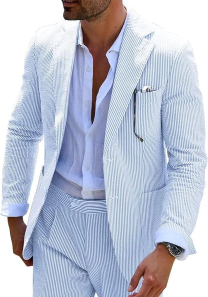 Striped Seersucker 2 Piece Suits