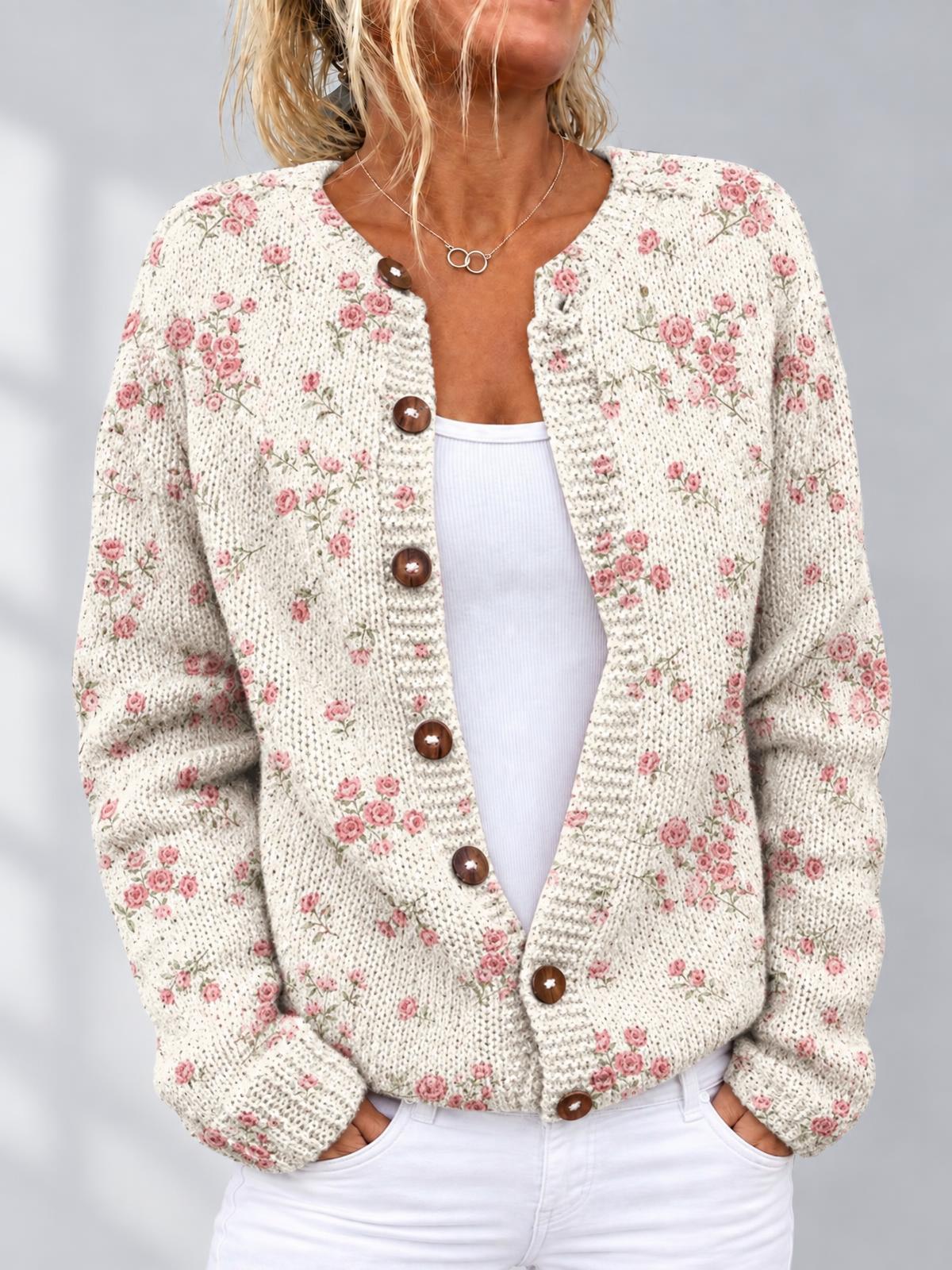CARDIGAN ROSE PÉTALE ÉCAILLE