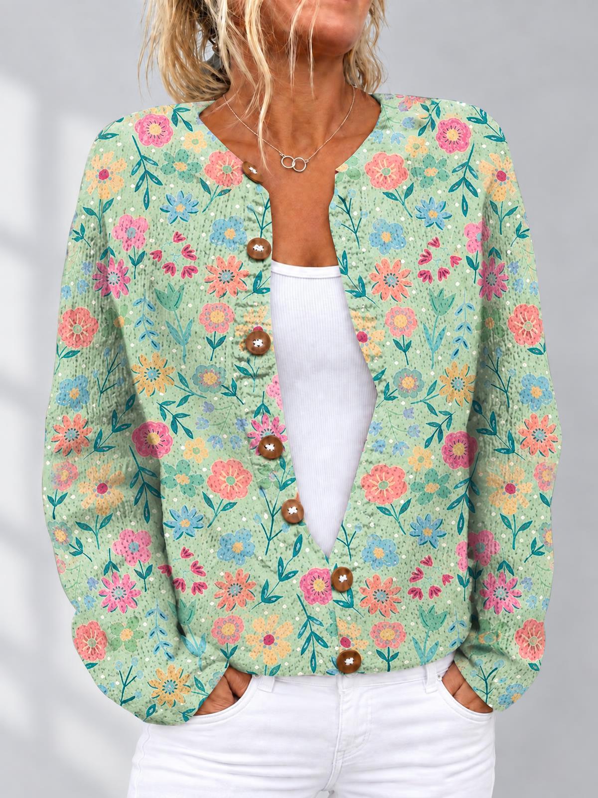 CARDIGAN MENTHE FLEURIE