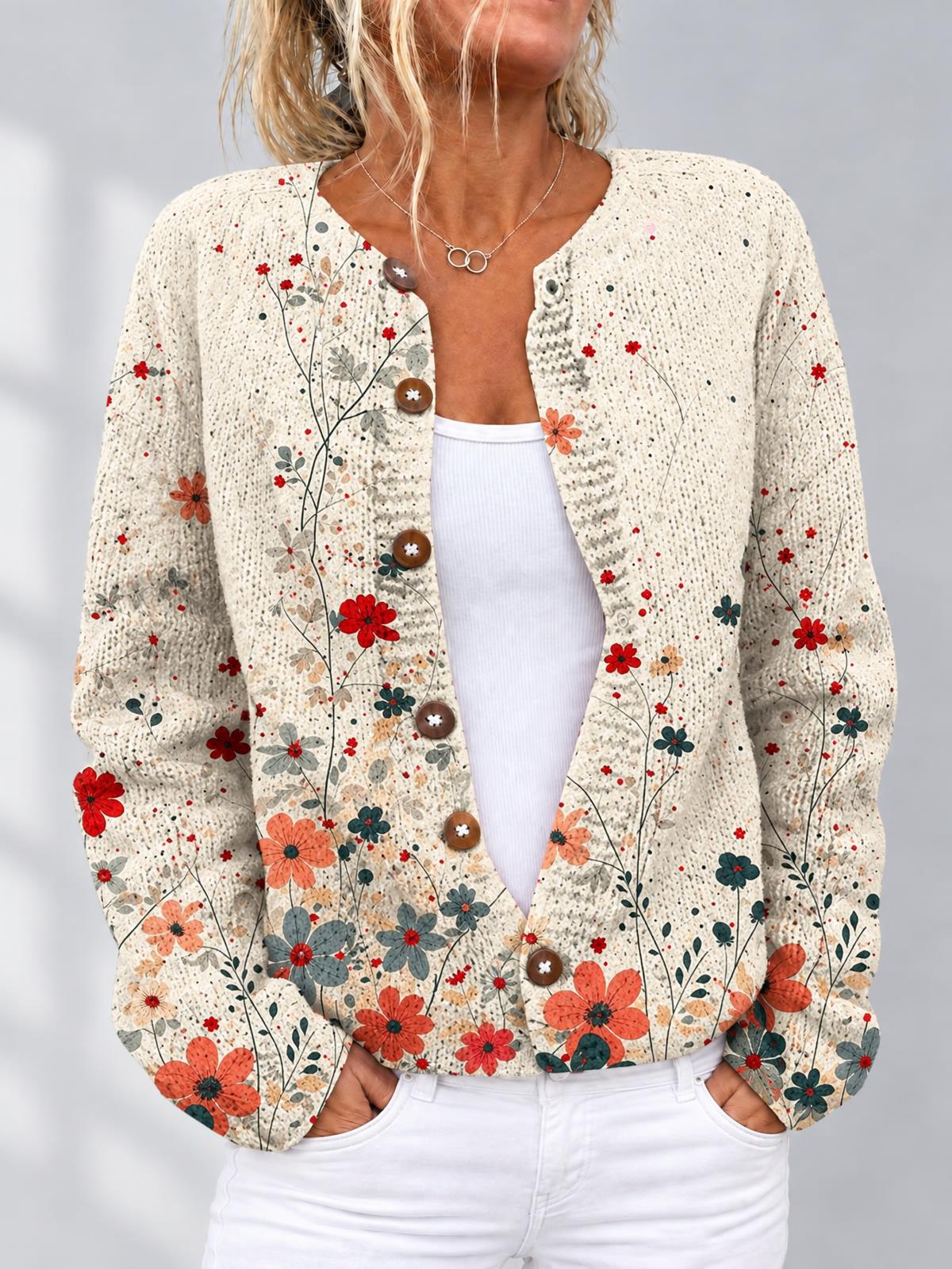 CARDIGAN BRODÉ IVOIRE
