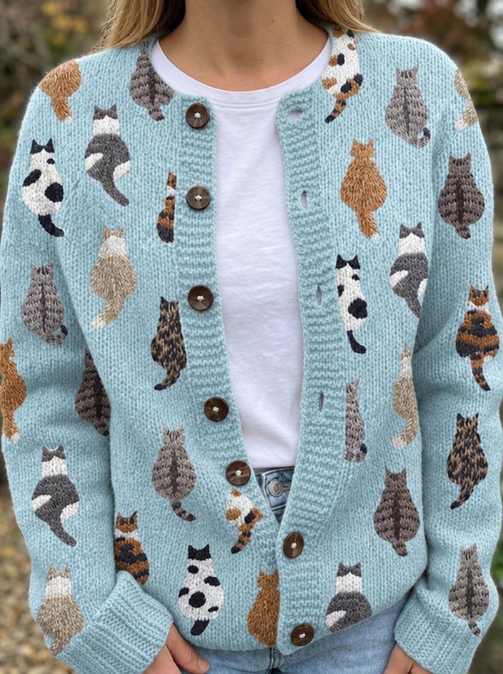 CARDIGAN CHATS MULTICOLORES