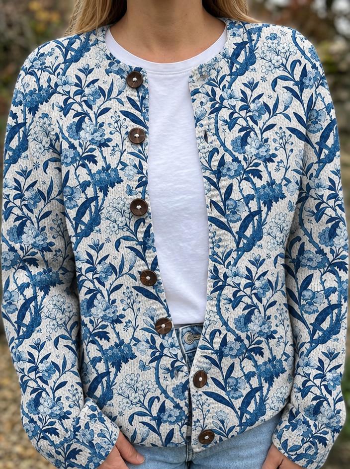 CARDIGAN PORCELAINE BLEUE