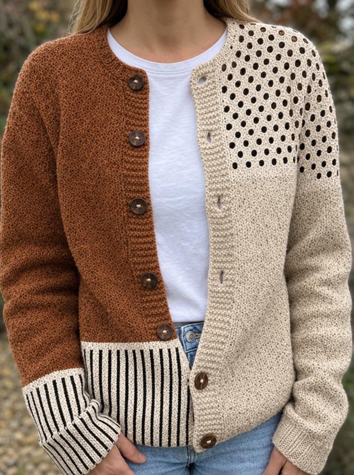 CARDIGAN PATCHWORK BICOLORE