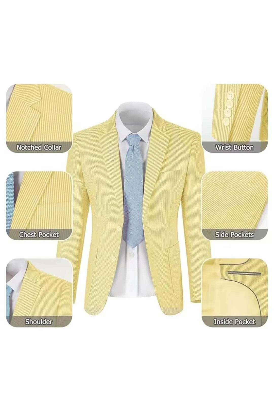 Striped Seersucker 2 Piece Suits